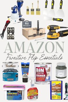 the ultimate guide to amazon furniture flip essentials for home and office use, including paint supplies