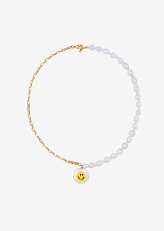 All Smiles Necklace 15" by Martha Calvo Martha Calvo Necklace, Uncommon James Necklace, Luxury 14k Gold Tarnish-resistant Charm Necklace, Jessica Mccormack Necklace, Luxury Gold-tone Charm Necklace, Rare Jewelry, Spring Essentials, Spring Knits, Knit Outerwear