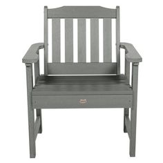 a gray wooden chair with an open drawer on the back and seat, against a white background