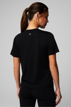 Blake S/S Tee Fabletics black female Activewear >> Womens >> Tops >> Short Sleeve T-Shirts >> Short-Sleeve Top regular Basic Black Go-dry Tops, Black Relaxed Fit Sportswear Top, Black Moisture-wicking Relaxed Fit Tops, Black Relaxed Fit Top For Gym, Black Relaxed Fit Tops For The Gym, Black Athletic Fit Short Sleeve Top, Casual Black Tops With Go-dry, Black Relaxed Fit Crew Neck Activewear, Female Activewear