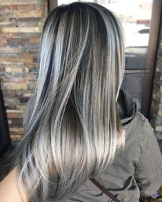 Brown Hair With Ash Blonde Highlights, Ash Grey Hair, Grey Hair Dye, Ash Blonde Highlights, Dark Hair With Highlights, Silver Blonde, Blending Gray Hair