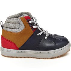 A Nod To The Classics, These Duck-Like Boots Feature Cool Colorblock Details And A Super Comfy Fit With Padding Around The Ankles Plus Functional Tie Laces. Features: Functional Laces Padded Insole & Collar Locker Loops Fabric & Care: 100% Man-Made Materials Imported Wipe Clean I Have The Box They Come In But They Are A Bit Messed Up Casual Non-slip Boots For Playtime, Duck Boots, Toddler Sizes, Comfy Fits, Fashion Boots, Fabric Care, Kids Shoes, Color Blocking, Cleaning Wipes