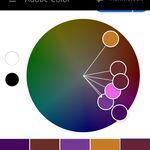 the color picker app is open and showing different colors