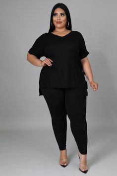 Giselle Pant Set Curve-Black – Atlanta Shoe Studio No Closure, High Waist Pants, Stretch Top, Pull On Boots, Off Black, Pant Set, New Arrival Dress, Two Piece Set, Waist Pants