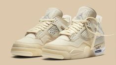 Air Jordan 4 Off White, Black Cat 4s, Jordan 4 Off White, Retro Jordans, Red Thunder, Basketball Shoes For Men, White Jordans, Nike Jordan Retro, Womens Air Jordans