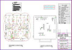 the floor plan for an office building with two floors and one room on each side