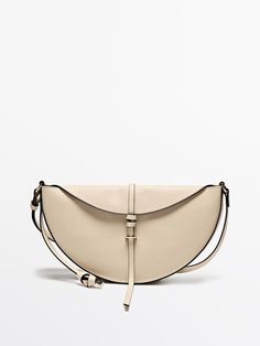 Nappa half-moon mini bag - White | ZARA United States Beauty Sale, Mini Bags, Zara United States, Nappa Leather, White Bag, Half Moon, New Bag, Mini Bag, Bags Women