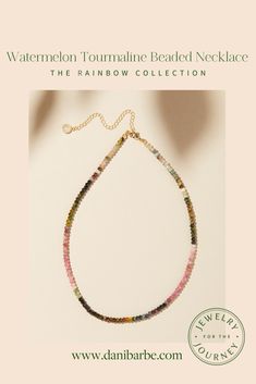 This beaded October birthstone necklace is hand-knotted with mindfully sourced multicolored tourmaline and a moonstone charm at the end. These watermelon tourmalines create shades of colors with will bring color to any outfit. Multicolor Tourmaline Gemstone Beads Necklaces, Multicolor Faceted Tourmaline Necklaces, Watermelon Tourmaline Bead Necklace, Multicolor Multi-stone Tourmaline Necklaces, Watermelon Tourmaline Jewelry, November Birthstone Jewelry, Dance Together, October Birthstone Necklace, February Birthstone Jewelry