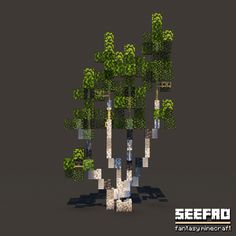 an image of a tree made out of pixellated blocks with the words seed on it