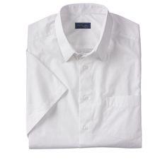 Our KS Signature No Hassle Short-Sleeve Dress Shirt is wrinkle-free and treated with DuPont Teflon stain-resistant finish so you stay fresh-pressed all day long. Size: tall - 17 1/2. Color: white. Gender: male. Age Group: adult. Pattern: Solid. Material: Cotton. Solid Cotton Dress Shirt With Short Sleeves, Solid Short Sleeve Cotton Dress Shirt, Solid Cotton Short Sleeve Dress Shirt, Classic Short Sleeve Dress Shirt For Business, Solid Color Short Sleeve Dress Shirt For Summer, Solid Color Short Sleeve Summer Dress Shirt, Solid Color Short Sleeve Dress Shirt For Business, Solid Color Short Sleeve Dress Shirt For Spring, Classic White Short Sleeve Dress Shirt