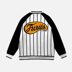 Looking fashionable has never been easier with this Baseball Furies - The Warriors Gang | Raglan Baseball Jacket B&W. Featuring the classic raglan jacket look, press buttons and two pouch pockets, this jacket is ready to take your everyday look a notch higher to reflect your unique personality and style. . Cotton + terrycloth fabric. Soft and warm (4 seasons). Press Buttons front closure. 2 front pockets Shipping from China (allow 21 days to reach worldwide destinations on average) White Baseball Collar Track Jacket For Fall, White Fall Track Jacket With Baseball Collar, White Track Jacket With Baseball Collar For Fall, Vintage White Varsity Jacket Long Sleeve, Urban White Windbreaker With Letter Print, Retro White Outerwear With Letter Print, White Retro Varsity Jacket With Letter Print, Retro White Varsity Jacket With Letter Print, Vintage White Varsity Jacket For College