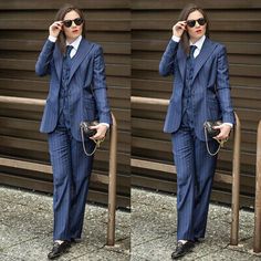 Suit For Homecoming, Bones Wedding, Blue Pinstripe Suit, Women Suits, Pinstripe Suit, Office Set, Pant Suit, Suit Separates, Really Cute Outfits