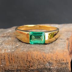 This Ring is made of 7x5mm Lab Emerald Gemstone, The Metal Is available in 10k,14k,18k Solid Gold.(Yellow Gold, White Gold and Rose Gold) Emerald Ring, 9k/14k Solid Gold Emerald Wedding Ring for men,7x5mm 1.5ct Emerald cut Gemstone July Birthstone gift Ring for Woman and man Product Details: - Material:- 9k/14k/18k Solid Gold Main Stone:-Lab Emerald Stone size:- 7x5mm (Emerald Cut) Stone Weight :-  1.5 Carat  Approx Side tone:- None Ring size:- Available in all Sizes. Please have a look on More Mens Emerald Ring, Emerald Cut Signet Ring For Anniversary With May Birthstone, Emerald Cut Signet Ring With May Birthstone For Anniversary, Classic Yellow Gold Emerald Ring With Rectangular Stone, Classic Emerald Ring With Rectangular Stone, Rose Gold Emerald Ring, Mens Emerald Rings, Smaragd Ring, Emerald Wedding Rings