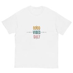 Embrace Positive Energy with Our Trendy Good Vibes T-Shirts! Upgrade your style and mood with our collection of tees radiating optimism and good vibes. From vibrant designs to catchy phrases, these shirts brighten your day and uplift those around you. Join the movement of positivity and wear it proudly! Choose your favorite Good Vibes tee and let the positive energy flow. Elevate your wardrobe with feel-good fashion! Good Vibes Graphic, Good Vibes Shirt, Catchy Phrases, Energy Flow, Brighten Your Day, Positive Energy, Good Vibes, Graphic Tee, Cool Style