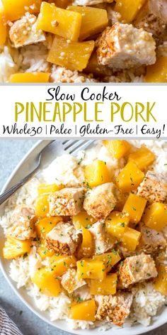 this slow cooker pineapple pork is the perfect meal to make for dinner or as an appetizer