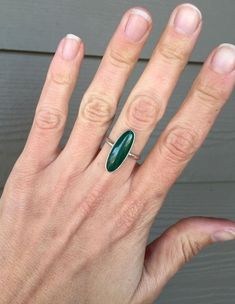 Minimalist Elongated Emerald Green Malachite Sterling Silver Statement Ring | Malachite Ring | Silver Ring | Gifts for Her | Elegant Ring by GildedBug on Etsy Modern Oval Green Jewelry, Modern Green Oval Cabochon Jewelry, Minimalist Oval Green Emerald Ring, Minimalist Green Oval Emerald Ring, Oval Green Jewelry With Polished Finish, Modern Green Malachite Jewelry, Minimalist Green Oval Jewelry, Minimalist Oval Gemstone Jewelry, Everyday Oval Emerald Jewelry