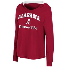 Sport a surprising detail on your Alabama Crimson Tide gear with this Catalina Hoodie T-shirt by Colosseum. It features Alabama Crimson Tide graphics printed across the front and on the inside of the hood. The contrasting design also puts emphasis on your favorite college team. Brand: Colosseum Contrast-color hood lining Hood without drawstring Imported Long sleeve Machine wash, tumble dry low Officially licensed Rounded hem Screen print graphics Indiana Hoosiers, Arkansas Razorbacks, Oklahoma Sooners, College Team, Alabama Crimson, Crimson Tide, Alabama Crimson Tide, Screen Print, Long Sleeve Hoodie