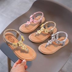 Bling Flip Flops, Beach Walking, Sequin Flower, Africa Dress, Flip Flops Style, Flower Sandals, School Birthday, Glitter Sandals