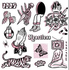 an image of various tattoos on a white background