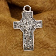 Premium 925 Sterling Silver Jesus Christ Cross Pendant Good Detail Jewelry TA341NA, Fashion Jewelry Jesus Christ Cross, Christ Cross, Stone Cross, The Cross Of Christ, Catholic Medals, Detailed Jewelry, Sterling Silver Cross, Silver Cross, Fashion Jewelry Necklaces