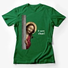 Unique Jesus Peeking T-Shirt, Spiritual Religious Humor Tee, Funny Christian Faith Top, Gift Idea Female T-Shirt Custom graphic T-Shirt.Customize your color Religious Humor, Christian Humor, Male T Shirt, Christian Faith, Funny Tees, Custom Shirts, Mens Gifts, Spirituality, Womens Shirts