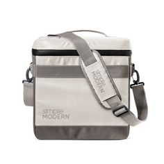 the simple modern messenger bag is white and grey