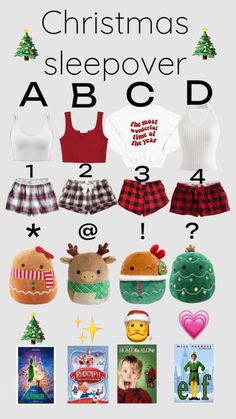 the christmas sleepover abcd poster is shown