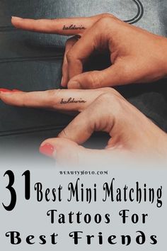 Cute Mini Tattoos Simple Best Friends Small Tattoos, Sister Finger Tattoos For 2, Best Friends Finger Tattoo, Matching Finger Tattoos Mother Daughter, Finger Best Friend Tattoos, Finger Friendship Tattoos, Small Tattoo Ideas For Best Friends, Dainty Friend Tattoos, Friends Tatoos Ideas