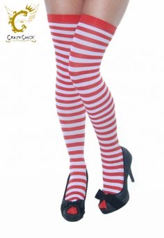 Red/White Stripe Stockings Christmas Tights, Stripe Tights, Black Hold, Striped Tights, White Tights, White Stockings, Black Stockings