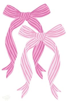 a pink and white striped bow on a white background