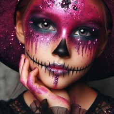 It’s always fun to dress up for Halloween! This article is here to inspire you with a selection of imaginative Halloween makeup ideas for kids! easy, zombie, cat, witch, princess, vampire, fairy, simple, cute, black cat, basic, wolf, boys, girls makeup, spider, cute, pumpkin, skeleton. Painted Face Halloween Women, Toddler Zombie Makeup, Halloween Makeup Dead Girl, Zombie Bride Makeup Halloween, Zombie Princess Makeup, Zombie Ballerina Makeup, Halloween Makeup Looks For Kids, Rainbow Skeleton Makeup For Kids, Grim Reaper Face Paint For Kids