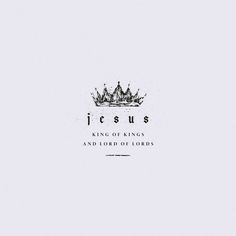 the word jesus is written in black and white with a crown on top of it