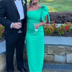 Worn Once. Super Flattering And So Many Compliments!!! Comes From A Spanish Brand, Miphai. Has Been Dry Cleaned. Bow Gown, Gorgeous Dresses, One Shoulder, Maxi Dress, Womens Dresses, Green, Women Shopping, Dresses, Color