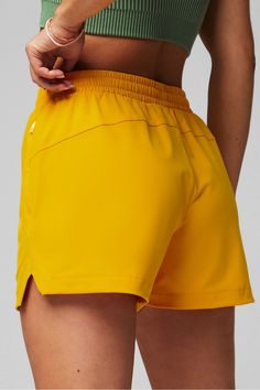 The One Short 3'' - Women's Fabletics yellow female Activewear >> Womens >> Bottoms >> Shorts regular Everyday/Training Moisture-Wicking/Quick-Dry Stretch Shorts, 3 In One, Moisture Wicking, Neon Pink, Active Wear For Women, The One, Womens Bottoms, Perfect Fit, Womens Shorts