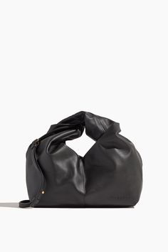 JW Anderson Cross Body Bags Twister Hobo Bag in Black Round Handle, Hobo Style, Jw Anderson, Hobo Bag, Calf Leather, Top Handle, Grain, Everyday Wear, Shoe Bag