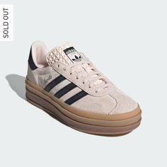 Size: 7 Women Condition: New In The Original Box Platform Adidas Beige Leather Sneakers, Gazelle Bold Shoes, Black Gazelles, Adidas Gazelle Bold, Gazelle Shoes, Gazelle Bold, Muted Palette, Diy Sandals, Bold Shoes