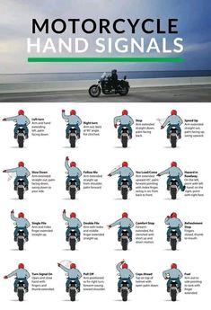 a poster with instructions on how to ride a motorcyclist's hand signals