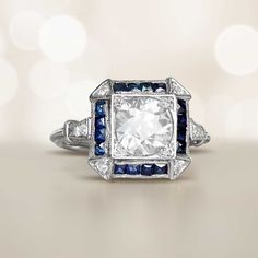 an antique diamond and sapphire ring