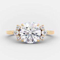 oval halo moissanite engagement ring Engagement Rings Sale, Cluster Engagement Ring, Types Of Diamonds, Moissanite Wedding Bands, Round Moissanite, Gold Engagement Ring, Designer Engagement Rings, Gold Engagement, Halo Engagement