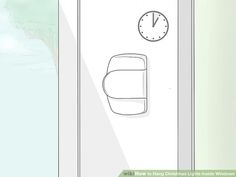 a drawing of a door with a clock on the front and side panels to show time