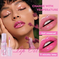 Color Changing Lip Gloss Repair Temperature Change Moisturizing Lipstick Kiss Beauty Lip Oil, Color Changing Lip Gloss, Color Lip Gloss, Natural Lip Color, Lip Glow Oil, Lips Gloss, Color Changing Lipstick, Glow Oil, Kiss Beauty