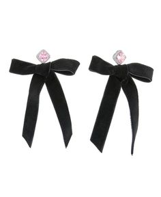 Bowquette Earrings Chic Formal Pink Jewelry, Chic Formal Earrings With Decorative Bow, Chic Formal Bow Earrings, Black Bow Earrings For Party, Elegant Pink Bow Earrings For Party, Chic Evening Jewelry With Decorative Bow, Pink Ribbon Jewelry For Formal Occasions, Chic Evening Earrings With Bow Detail, Chic Evening Earrings With Bow