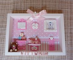 a pink and white dollhouse with teddy bears