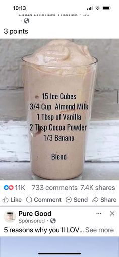 an image of a drink in a cup on the app store's facebook page