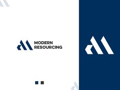 the logo for modern resourcing is shown in black and white, with an image of