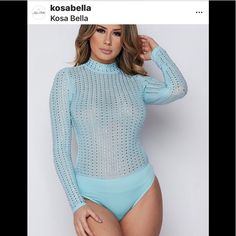 I Bought This At A Local Boutique In San Francisco, Is New Never Worn, Light Blue And Fun And Sparkly Elegant Blue Party Bodysuit, Chic Blue Bodysuit For Party, Light Blue Stretch Swimwear For Party, Local Boutique, Blue And Silver, San Francisco, Color Blue, Light Blue, Sparkle