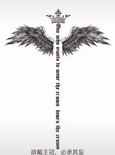 an advertisement with wings on it for the chinese language book, which is written in english and