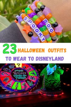 Oogie boogie at haunted mansion holiday at disneyland, beaded disney bracelets Spirit Jersey Outfit, Outfit Ideas For Halloween, Disney Halloween Outfits, 23 Outfit Ideas, Halloween At Disneyland, Outfits Disneyland, Aesthetic Disneyland, 23 Outfit, Halloween Time At Disneyland