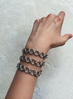 Hello! I made these Rosette Floral Bracelets using strong & skin-friendly, Stainless Steel rings, with the ancient craft of chainmail. * This handmade jewelry will look cool & unique on your wrist. (Be ready for curious questions ;) * It would be a perfect gift for a loved one, friend or a stylish family member 🎁 - The technique used here is Rosette chainmail pattern where all the rings were attached to each other one by one by hand. - It is a limited number production and a unique design.  - T Round Chainmail Metal Jewelry, Round Metal Chainmail Jewelry, Stainless Steel Chainmail Bracelet As Gift, Metal Chainmail Bracelet Jewelry, Metal Chainmail Bracelets As Gift, Chainmail Metal Bracelet, Handmade Metal Chain Link Bracelets, Chainmail Bracelet For Jewelry Making, Handmade Metal Chain Bracelet