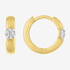 Features: Quick ShipDiamond Clarity: I1-I2Earring Back: HingedSetting: ProngShape: RoundStone Cut: RoundDiamond Color: G-HMetal Color: YellowRounded Carat Weight: 1/3 Ct. T.w.Care: Wipe CleanStone Type: 2 Lab Grown DiamondAuthenticity: Lab Grown DiamondBirthstone: April BirthstoneEarrings Style: Hoop EarringsMetal: 10k GoldCountry of Origin: Imported Classic Huggie Earrings With Bail, Classic Small Hoop Tarnish Resistant Diamond Earrings, Classic Small Hoop Diamond Earrings Tarnish Resistant, Gold Hoop Diamond Earrings With Ear Wire, Diamond Hoop Earrings With Prong Setting In Yellow Gold, Gold Round Diamond Earrings With Bail, White 14k Gold Small Hoop Huggie Earrings, Classic White Hoop Huggie Earrings, Classic Gold Hoop Diamond Earrings